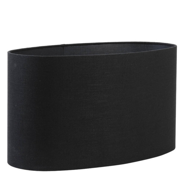 Lampenschirm Livigno schwarz, ovaler Lampenschirm Leinenoptik, Oval 58x24x32cm, Light &amp; Living