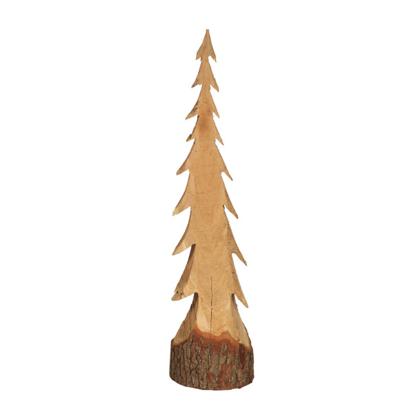 Deko Tannenbaum Natur, rustikale schlanke Tanne aus Naturholz, 120cm, WMG Grünberger