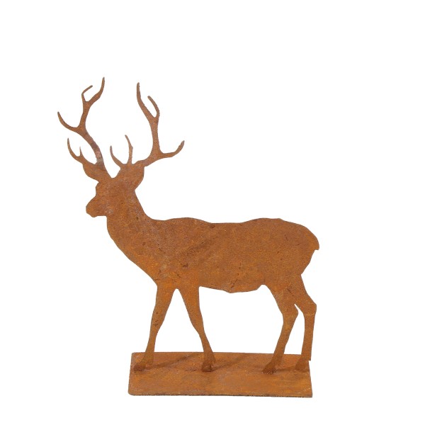 Edelrost Hirsch stehend, 20cm