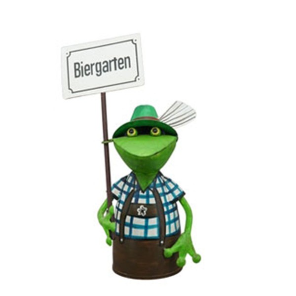 Zaunhocker Frosch Biergarten 30cm Metall