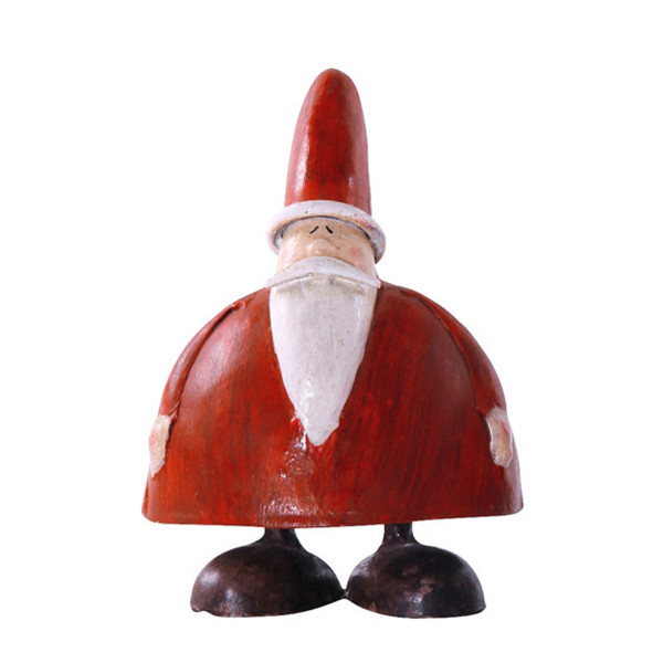 Deko Weihnachtsmann Santa, dicker Nikolaus aus Metall, 15cm