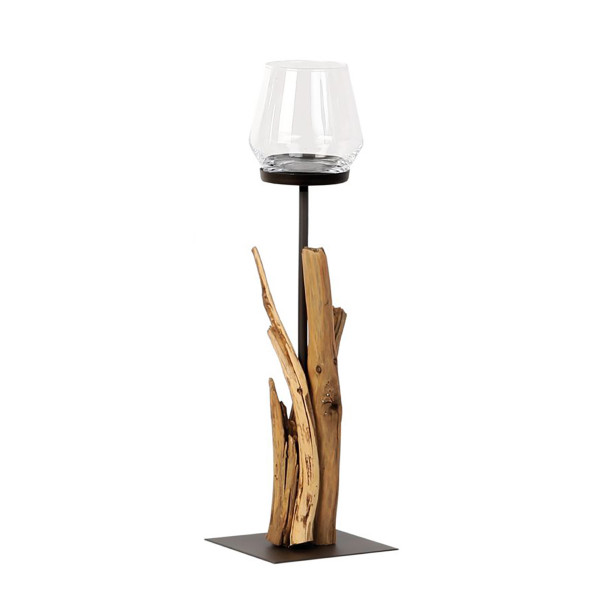Holz Windlicht Raisa Naturholz, Windlicht aus Naturäste, 50cm, WMG Grünberger