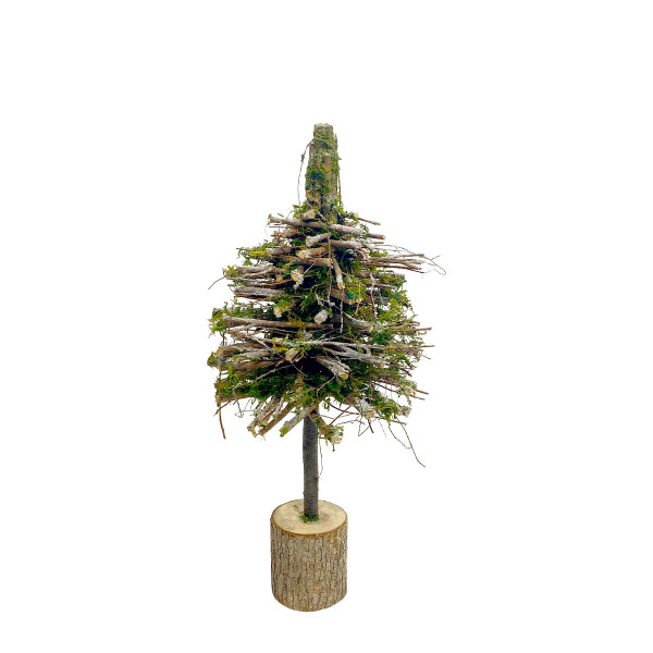 Naturholz Tannenbaum Aride, Deko Tannenbaum mit Moos, 60cm