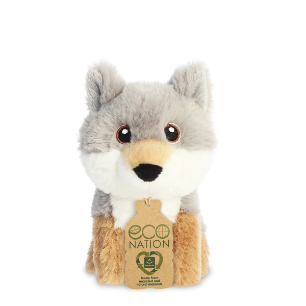 Plüsch Mini Wolf, grau, Eco Nation, 13cm, Aurora