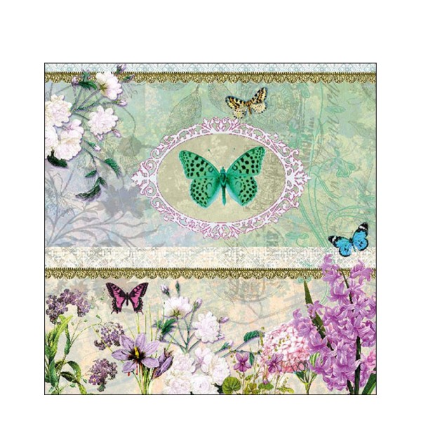 Ambiente Papierservietten, Schmetterling-Medaillon, Lunch, 33x33