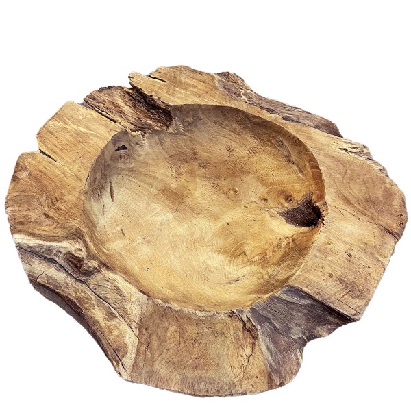 Deko Schale Teakholz, Ø40cm, Natur