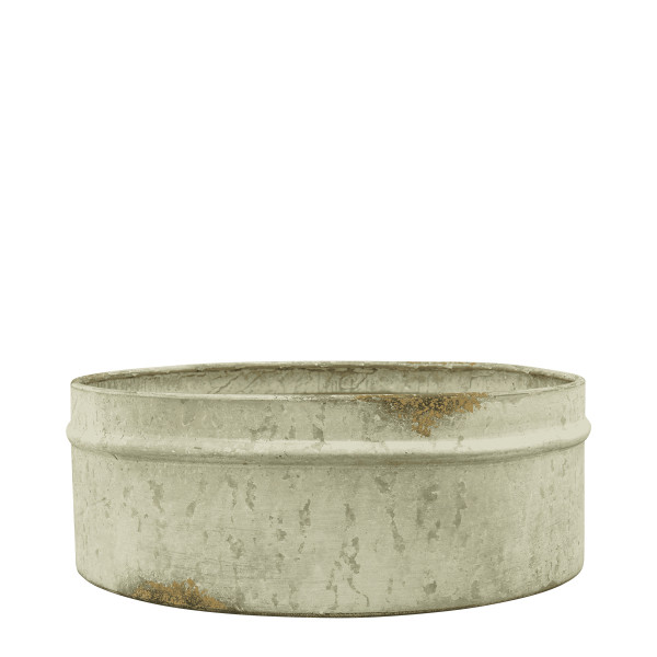 Schale used look, Zinkschale rund, Pflanzschale shabby chic, Ø21cm