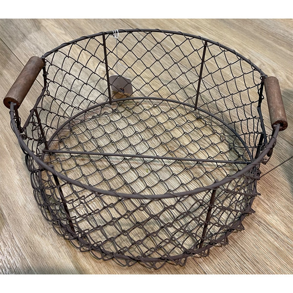 Draht Korb mit Holzgriffe, 31cm, Gerrys Garden