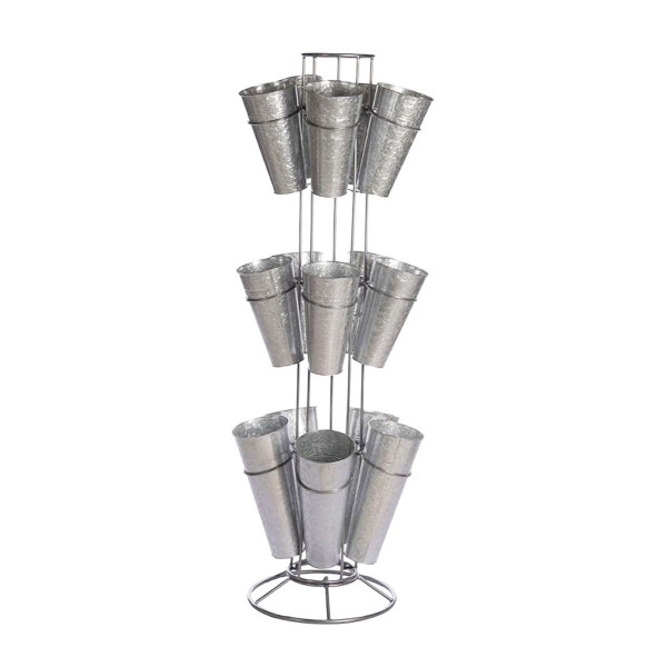 Blumenständer rund, mit 15 Metalleimer, Ø46cm, 162cm