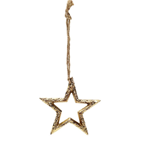 Stern gold Ornament 9cm Hänger