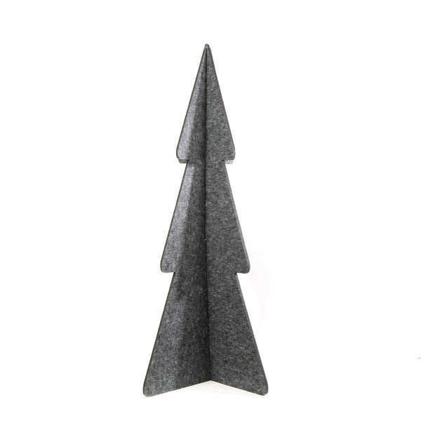 Deko Tannenbaum aus Filz grau, großer schlichter Filzbaum grau, 120cm