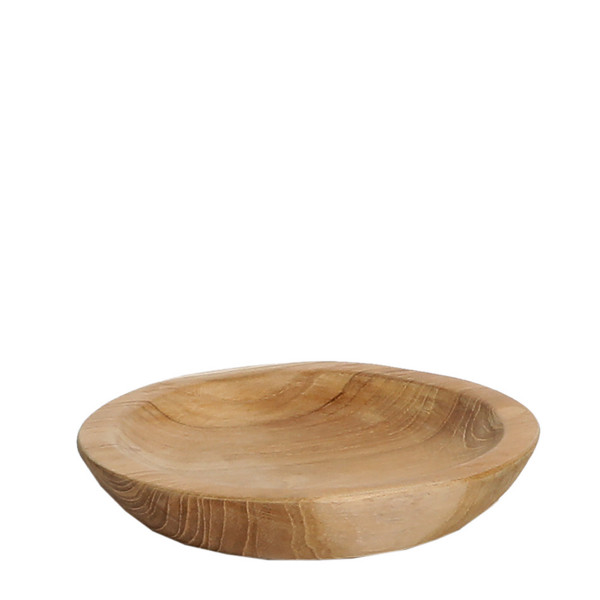 Holzschale Teak unfinish, rustikale Naturholzschale, Ø12cm, WMG Grünberger