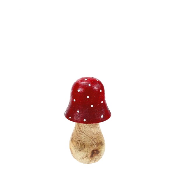 Holz Fliegenpilz, rot, 11cm