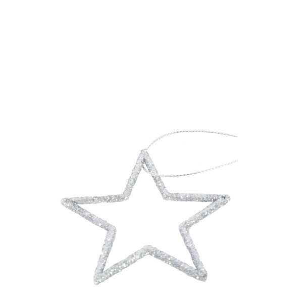 Deko Weihnachtssterne, Sterne Glimmer, silber, Ø7cm, 20 St./Btl, Hänger