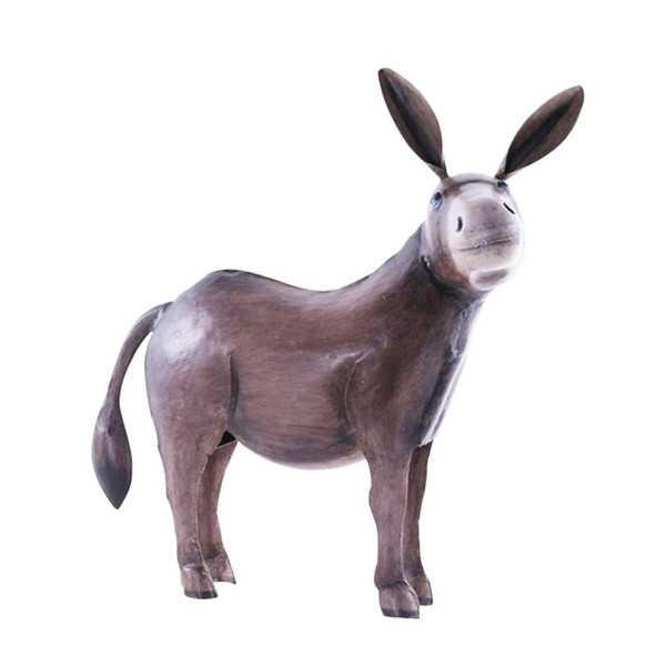 Deko Esel, Metallesel, brauner Esel aus Metall, 55x55cm