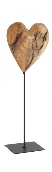 Herz Teak unfinished auf Metallständer 50cm, WMG Grünberger