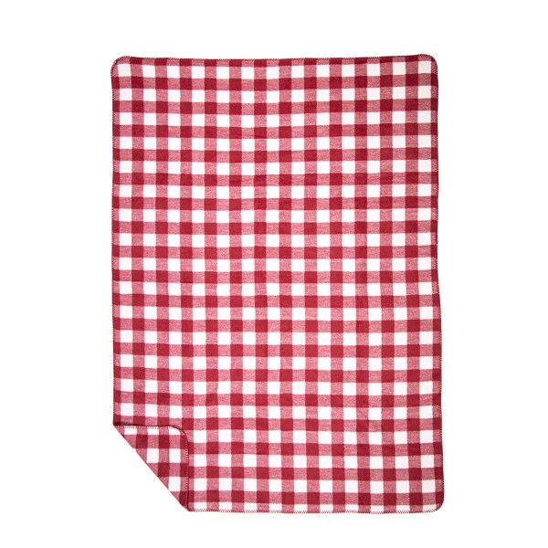 Decke Karo rot weiß roter Diamant 150x200cm Fleece, Mars &amp; More