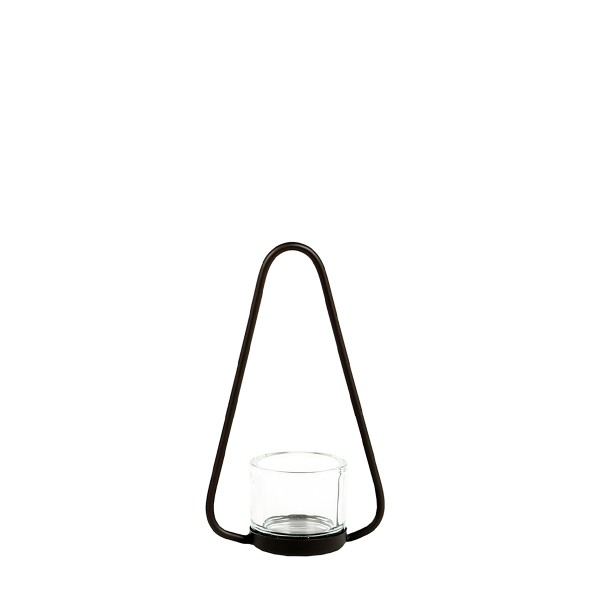 Glas Windlicht, Teelichthalter mit Henkel, Vejlby, 20cm, WMG Grünberger