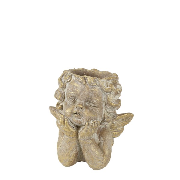 Pflanztopf Engel antik gold 20cm Keramik