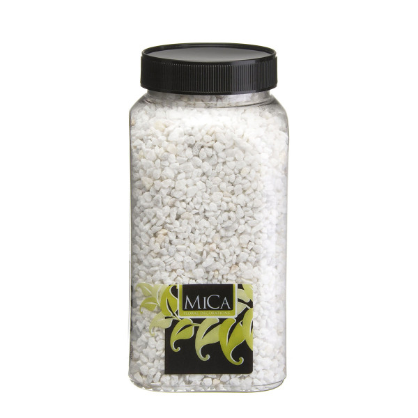 Deko Steine - Kies, weiß, Granulat, 650ml, Mica
