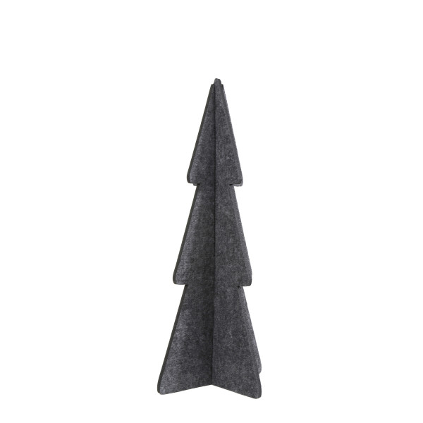 Deko Tannenbaum aus Filz dunkelgrau, großer schlichter Filzbaum dunkelgrau, 80cm