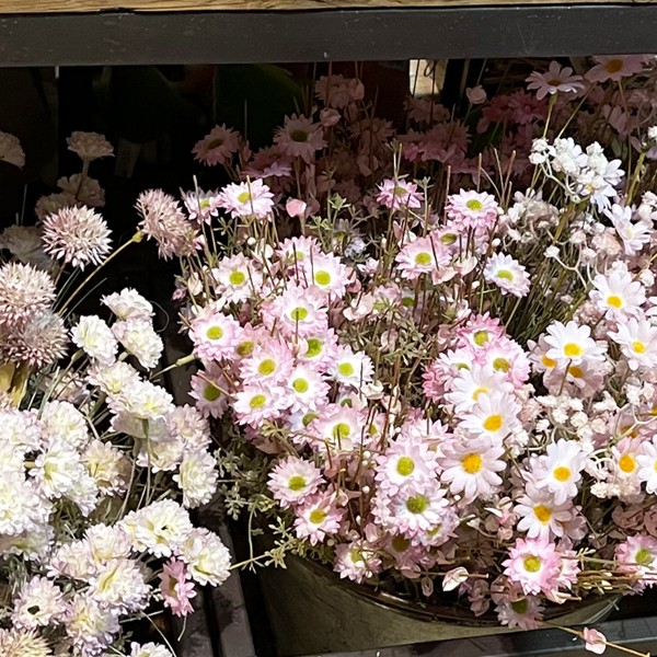 Kunstblumen, Wiesenblumen, rosa-creme-hellgrün, 57cm