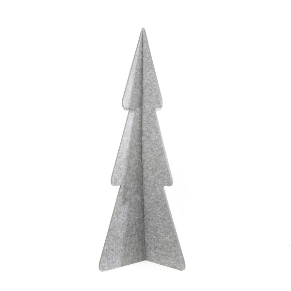 Deko Tannenbaum aus Filz grau, großer schlichter Filzbaum grau, 120cm