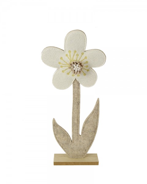 Filzblume, creme/ beige, klein