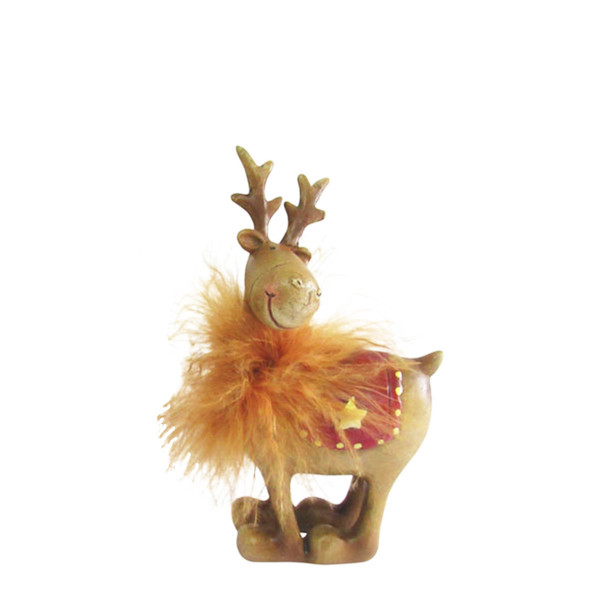 Deko Rentier Lilian, nach links blickend, 7x13cm, Polyresin