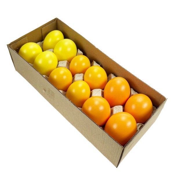 Ostereier gelb/orange 3farbig 12St./Box