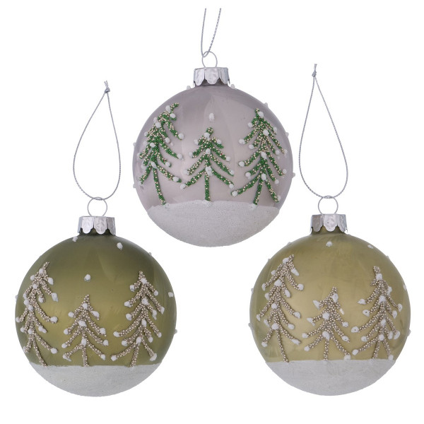 Deko Weihnachtskugeln Deleo Tannenbaum, beschneite und geeiste Perlenbäume, Boltze Home Collection