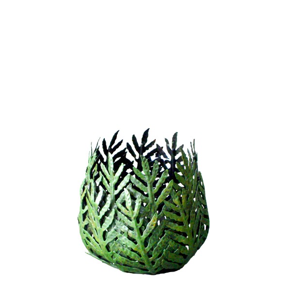 Teelichthalter Blätter grün 9cm
