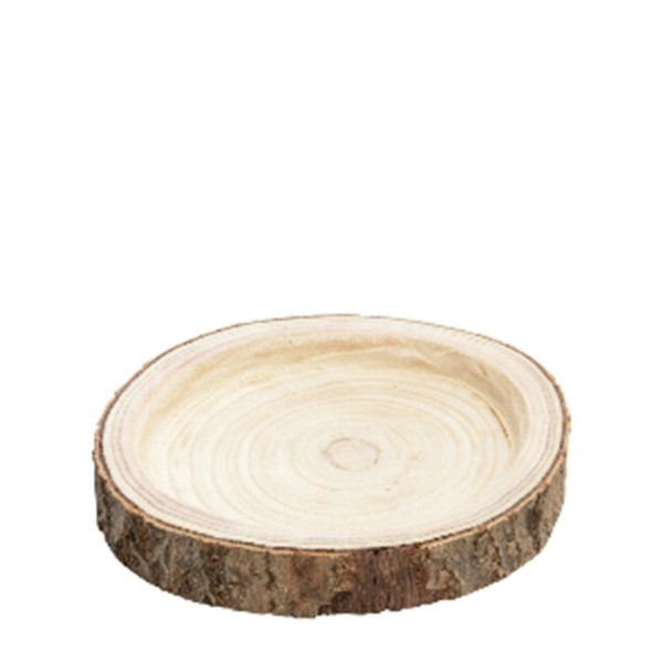 Holz Tablett mit Rinde rund Ø35cm