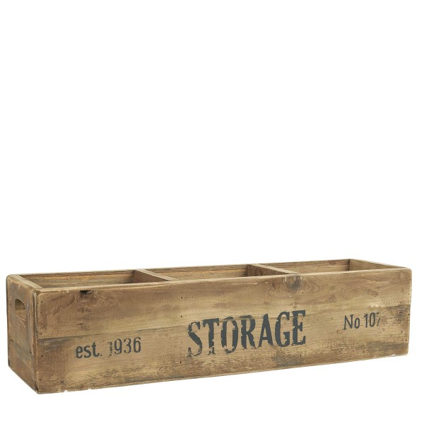 Holz Kiste mit 3 Fächer Storage 59x16cm, Ib Laursen