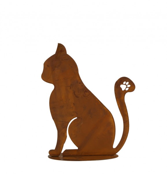 Edelrost Katze sitzend, klein