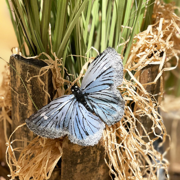 Deko Schmetterlinge, blau, Set/6