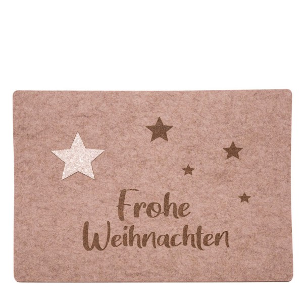 Tischset Frohe Weihnachten braun 45x35cm