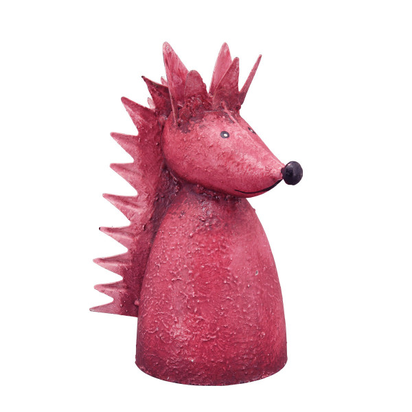 Zaunhocker Tier Igel, Metalligel bordeaux-rot, 12x20cm