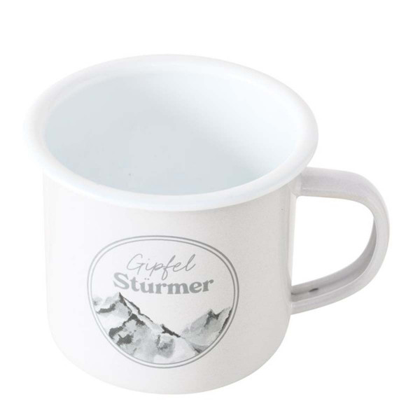 Becher Gipfel - Gipfelstürmer, Emaillbecher mit Henkel, 12x9cm, Boltze Home Collections