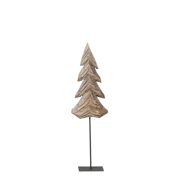 Holzbaum, Tanne aus Pappelholz, grau, auf Metallständer, 105cm, WMG Grünberger