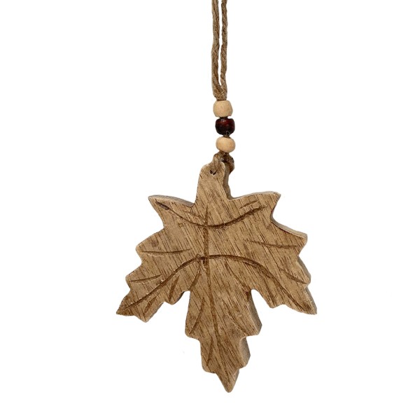 Holz Ahorn Blatt, natur, 12cm, Hänger
