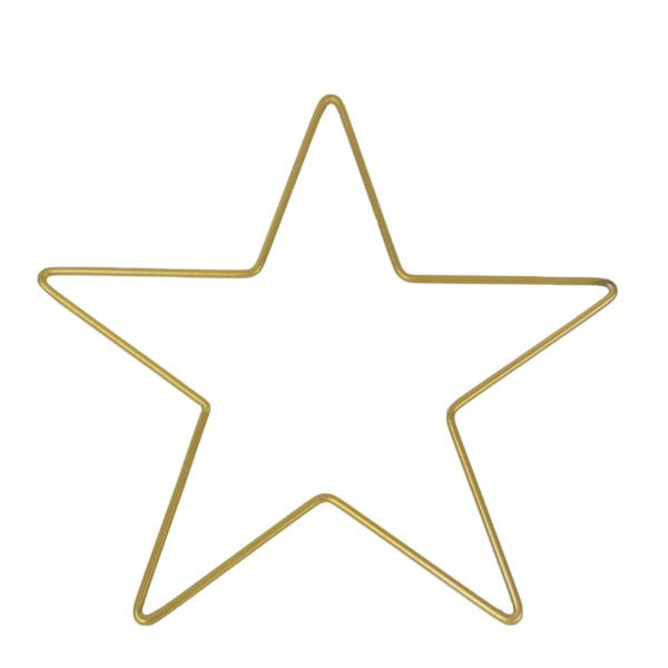 Deko Metallstern zum Basteln, dünner Stern gold, 33cm