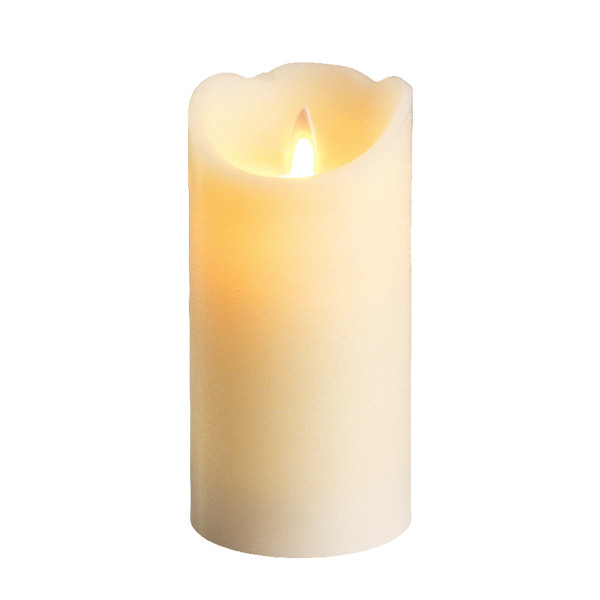 LED Flackerkerze creme, Wachskerze mit Flackerlicht und Timerfunktion, 15cm, Lumineo