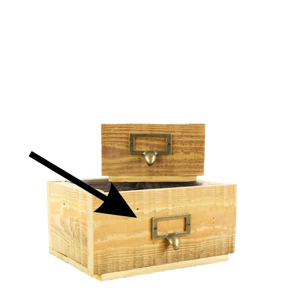 Schublade Holz natur 28x18x10cm Pflanzkorb
