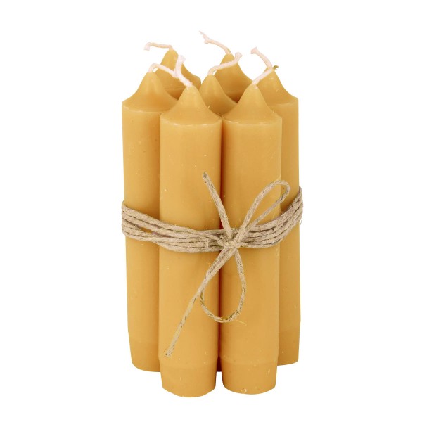 Stabkerzen mustard Ø2,2cm H11cm 6St./Set Ib Laursen