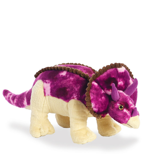 Plüsch Dinosaurier, Triceratops, violett/creme, 33cm, Aurora