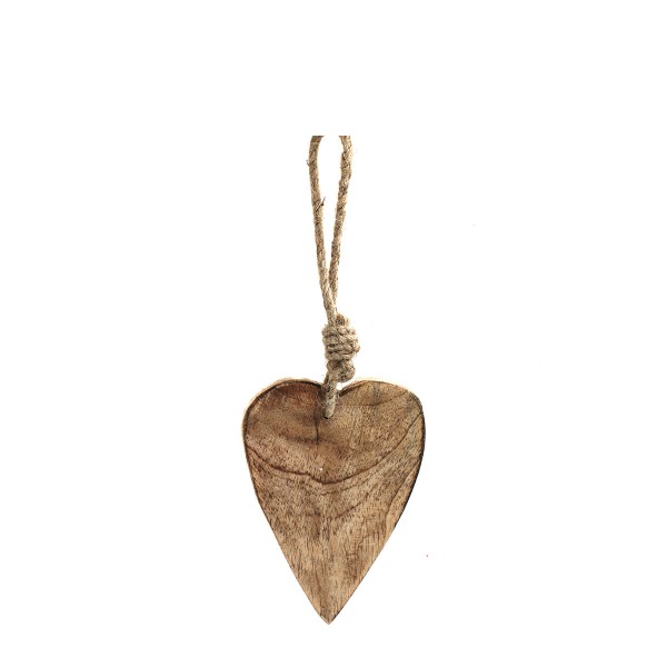 Holz Herz natur, flach, 15cm, Hänger