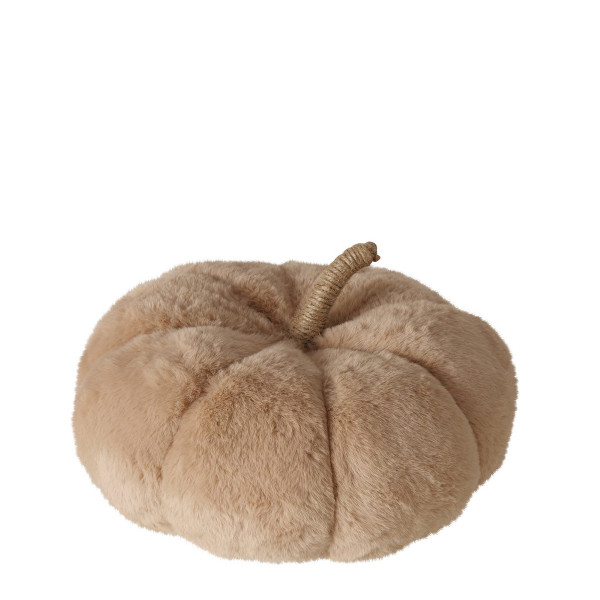 Deko Kissen Kürbis Johanne braun oder weiß, Plüschkissen in kürbisform, 30cm, Boltze Home Collection