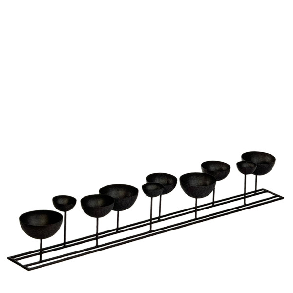 Eisen Windlicht Lincoln hoch, 10 Schalen in unterschiedlichen Größen, 100cm, WMG Grünberger