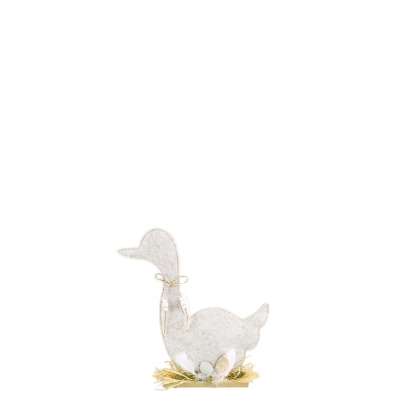 Filz Gans mit Eier grau,10x16cm